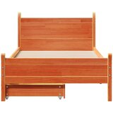  Posteljni okvir brez vzmetnice voščeno rjav 75x190 cm borovina | Shoptok.si