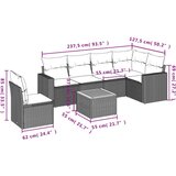  7-dijelni set vrtnih sofa od poliratana s jastucima crni | shoptok.hr