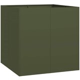 Maison Chic Cvetlični Lonec - Cvetlično korito olivno zelena 80x80x80 cm Jeklo, (21789688) | Shoptok.si