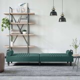 vidaXL Raztegljiv kavč z naslonjali za roke temno zelen žamet, (20697787) | Shoptok.si