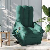 Maison Chic Električni masažni naslanjač - Relax naslanjač s funkcijo vstajanja temno zelen, (22062287) | Shoptok.si