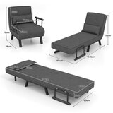  Sofa na razvlačenje, preklopna stolica, odmaralnik s 5 pozicija, tamnosiva. | shoptok.hr