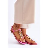 Boto Leather Flat Heel Flip Flops Pink Keep Going | shoptok.hr