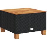  Vrtni stol crni 55 x 55 x 36 cm od poliratana i bagremovog drva | shoptok.hr
