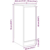 vidaXL ormarić za cipele dimljeni hrast 29,5x34x76cm konstruirano drvo | shoptok.hr