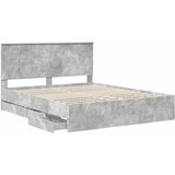  Krevetna konstrukcija s ladicama Betonski sivi 160 x 200 cm | shoptok.hr