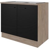 Flex-Well Spodnja Omarica Za Korito Capri, Črna, Hrast | Shoptok.si