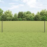 vidaXL Varjena žična ograja s 5 U stebrički Siva 0.6x10 m Jeklo | Shoptok.si