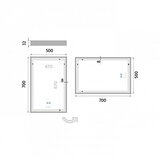  NIMCO ZP 13001VX - LED kupatilsko ogledalo sa pozadinskim osvetljenjem 3000-6500K 70x50 cm IP44 | Eponuda.com