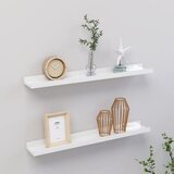 Maison Chic 2 kosi Stenske Police - Viseče police visok sijaj bela 60x9x3 cm, (21793852) | Shoptok.si