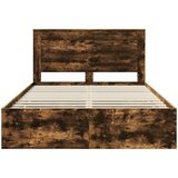  Krevetna konstrukcija s ladicama Dimljeni hrast 140 x 200 cm | shoptok.hr