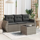 Maison Chic Seti vrtnega pohištva - Vrtna garnitura - Vrtni pohištvo set 4-delna z blazinami siv poli ratan, (21815071) | Shoptok.si