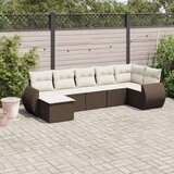 vidaXL 7-dijelni set vrtnih sofa od poliratana s jastucima smeđi | shoptok.hr