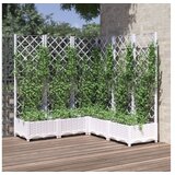  Cvetlično korito z oporno mrežo belo 120x120x121,5 cm PP | Shoptok.si