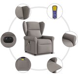  Električni masažni naslonjač od tkanine smeđesivi | shoptok.hr