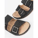 SEASTAR Low-rise wedge sandals with buckles black | Shoptok.si
