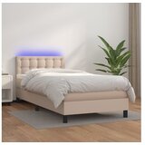  Box spring postelja z vzmetnico LED kapučino 90x200 cm | Shoptok.si