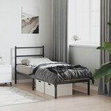  Metalni okvir za krevet s uzglavljem crni 80x200 cm | shoptok.hr
