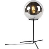 QAZQA Art deco namizna svetilka črna z dimnim steklom 45,5 cm - Pallon Cene