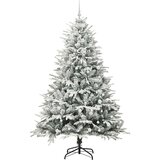 vidaXL Umjetna predsvetljena božićna jelka s kompletom kroglica Zelena | Shoptok.si