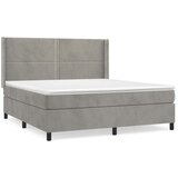  Box spring postelja z vzmetnico svetlo siva 160x200 cm žamet, (20901328) | Shoptok.si
