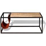  Stol za Kavu s Držačem za Časopise od Prave Kože 110x50x45 cm | Eponuda.com