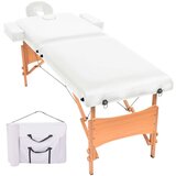  2-conska zložljiva masažna miza debelina 10 cm bela | Shoptok.si