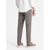 Ombre Men's REGULAR FIT chino pants with fine texture - gray | shoptok.hr