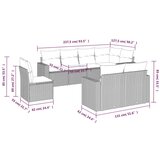  8-dijelni set vrtnih sofa od poliratana s jastucima crni | shoptok.hr