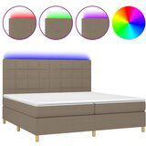 The Living Store Box spring postelja z vzmetnico LED taupe 200x200 cm blago - Box Spring Postelja, (21503857) | Shoptok.si