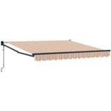 vidaXL Retraktilna tenda Oranžna in siva in modra in bela 350 x 250 cm, (5000045891) Cene