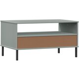  Stolić za kavu s metalnim nogama sivi 85x50x45 cm drveni OSLO | shoptok.hr
