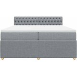  Krevet s oprugama i madracem svjetlosivi 200 x 200cm od tkanine | shoptok.hr
