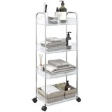 vidaXL Voziček za shranjevanje 4-nadstropna prozoren 37x28x95 cm akril | Shoptok.si