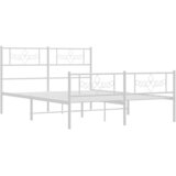  Metalni okvir kreveta uzglavlje i podnožje bijeli 140x200 cm | shoptok.hr
