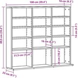 Ormarić za CD-ove crni hrast 100x23x89,5 cm inženjerski drvo | Shoptok.si