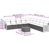  10-dijelni set vrtnih sofa s jastucima crni od poliratana | shoptok.hr
