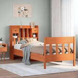 vidaXL Posteljni okvir brez vzmetnice voščeno rjav 90x190 cm borovina | Shoptok.si