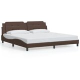  The Living Store Posteljni okvir z LED lučkami rjav 200x200 cm umetno usnje - Posteljni Okvir, (21450675) | Shoptok.si