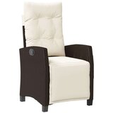  3-dijelni bistro set s jastucima smeđi od poliratana - Smeđa i krem 1 | shoptok.hr