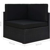 vidaXL Modularna kutna sofa od poliratana crna | shoptok.hr