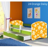 Otroška postelja ACMA z motivom, stranska zelena + predal 180x80 cm 24 Orange Daisy | Shoptok.si