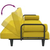 Kauč na razvlačenje s naslonima za ruke svjetložuti od tkanine | shoptok.hr