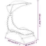  Ležaljka sa sjenilom tamnosiva 167x80x195 cm tkanina i čelik | shoptok.hr
