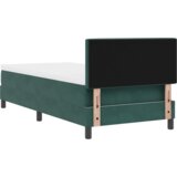 Box Postelja z vzmetnico z vzmetnico Temno zelena 90 x 200 cm blago | Shoptok.si