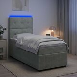  LED okvir za krevet s madracem Svjetlosiva 90 x 200 cm Baršun | shoptok.hr