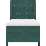 Box Spring Krevet s Madracem Tamno Zeleno 90x190 cm Baršun | shoptok.hr