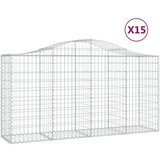  Lučne gabionske košare 15kom 200x50x100/120cm pocinčano željezo | shoptok.hr