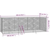  Vanjski kavez za pse srebrni 6 x 2 x 2 m od pocinčanog čelika | shoptok.hr