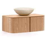 Kave Home Stenska omarica za pod umivalnik v jesenovem dekorju v naravni barvi 90x35 cm Salaya – | Shoptok.si